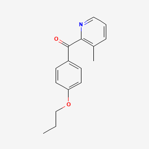 molecular formula C16H17NO2 B1455148 3-甲基-2-(4-丙氧基苯甲酰)吡啶 CAS No. 1187164-40-4