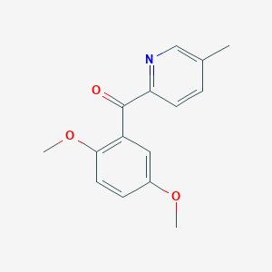 molecular formula C15H15NO3 B1455151 2-(2,5-Dimethoxybenzoyl)-5-methylpyridine CAS No. 1187170-68-8
