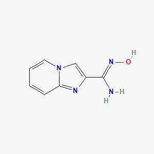 molecular formula C8H8N4O B1455155 N'-Hydroxyimidazo[1,2-a]pyridine-2-carboximidamide CAS No. 939999-93-6