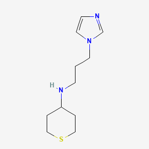 molecular formula C11H19N3S B1455160 N-[3-(1H-imidazol-1-yl)propyl]thian-4-amine CAS No. 1153148-43-6