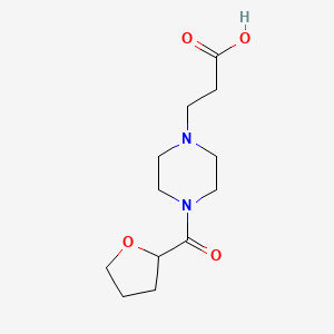 molecular formula C12H20N2O4 B1455161 3-[4-(Oxolane-2-carbonyl)piperazin-1-yl]propanoic acid CAS No. 1154240-45-5