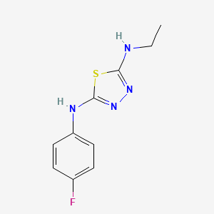 molecular formula C10H11FN4S B14551612 N~2~-Ethyl-N~5~-(4-fluorophenyl)-1,3,4-thiadiazole-2,5-diamine CAS No. 61784-98-3