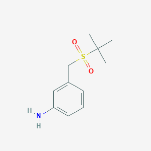 molecular formula C11H17NO2S B1455162 3-[(2-Methylpropane-2-sulfonyl)methyl]aniline CAS No. 1156429-01-4