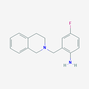molecular formula C16H17FN2 B1455164 2-[3,4-Dihydro-2(1H)-isoquinolinylmethyl]-4-fluoroaniline CAS No. 1153396-37-2