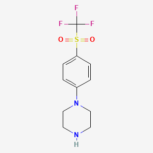 molecular formula C11H13F3N2O2S B1455166 1-(4-Trifluoromethanesulfonylphenyl)piperazine CAS No. 845616-92-4