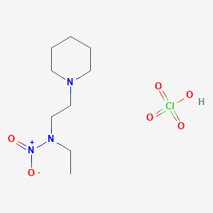 molecular formula C9H20ClN3O6 B14551810 N-ethyl-N-(2-piperidin-1-ylethyl)nitramide;perchloric acid CAS No. 62146-10-5