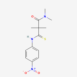 molecular formula C13H17N3O3S B14551837 N,N,2,2-Tetramethyl-3-(4-nitroanilino)-3-sulfanylidenepropanamide CAS No. 62133-18-0