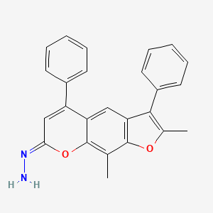 molecular formula C25H20N2O2 B1455187 2,9-Dimethyl-3,5-diphenyl-7H-furo[3,2-g]chromen-7-one hydrazone CAS No. 1092333-69-1