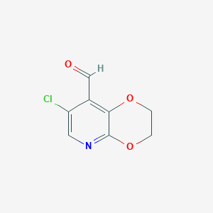 molecular formula C8H6ClNO3 B1455194 7-Chloro-2,3-dihydro-[1,4]dioxino[2,3-b]pyridine-8-carbaldehyde CAS No. 1305324-73-5