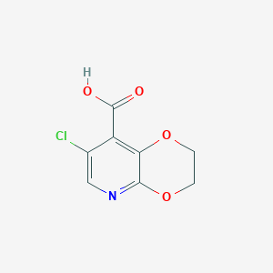 molecular formula C8H6ClNO4 B1455199 7-Chloro-2,3-dihydro-[1,4]dioxino[2,3-b]pyridine-8-carboxylic acid CAS No. 1305325-09-0