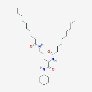 molecular formula C31H59N3O3 B14552022 N-[1-(Cyclohexylamino)-5-(decanoylamino)-1-oxopentan-2-yl]decanamide CAS No. 61796-81-4