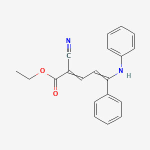 molecular formula C20H18N2O2 B14552032 Ethyl 5-anilino-2-cyano-5-phenylpenta-2,4-dienoate CAS No. 62090-15-7