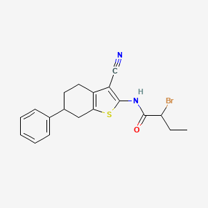 molecular formula C19H19BrN2OS B1455211 2-Bromo-N-(3-cyano-6-phenyl-4,5,6,7-tetrahydro-1-benzothien-2-yl)butanamide CAS No. 1365961-81-4