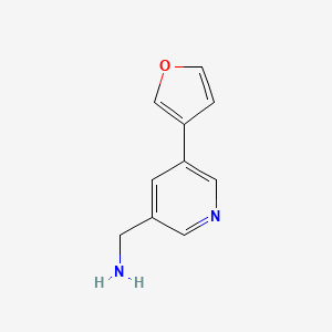molecular formula C10H10N2O B1455212 (5-(呋喃-3-基)吡啶-3-基)甲胺 CAS No. 1346687-22-6
