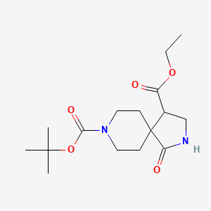 molecular formula C16H26N2O5 B1455213 8-tert-Butyl 4-ethyl 1-oxo-2,8-diazaspiro[4.5]decane-4,8-dicarboxylate CAS No. 1357352-07-8