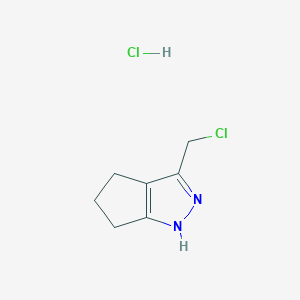 molecular formula C7H10Cl2N2 B1455215 3-(Chloromethyl)-1,4,5,6-tetrahydrocyclopenta[c]pyrazole hydrochloride CAS No. 1363210-33-6