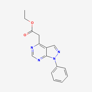 molecular formula C15H14N4O2 B14552170 Ethyl (1-phenyl-1H-pyrazolo[3,4-d]pyrimidin-4-yl)acetate CAS No. 62141-12-2