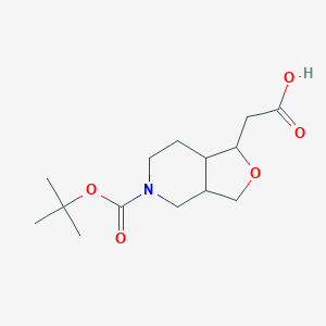 molecular formula C14H23NO5 B1455218 2-(5-(Tert-butoxycarbonyl)octahydrofuro[3,4-c]pyridin-1-yl)acetic acid CAS No. 1341039-48-2