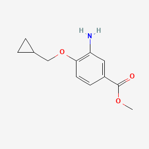 molecular formula C12H15NO3 B1455223 Methyl 3-amino-4-(cyclopropylmethoxy)benzoate CAS No. 927802-59-3