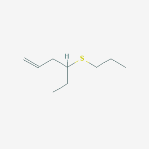 molecular formula C9H18S B14552271 1-Hexene, 4-(propylthio)- CAS No. 62162-21-4