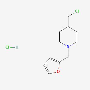 molecular formula C11H17Cl2NO B1455228 4-(Chloromethyl)-1-(2-furylmethyl)piperidine hydrochloride CAS No. 944450-92-4