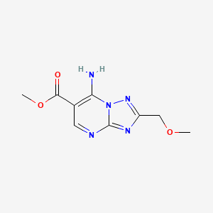 molecular formula C9H11N5O3 B1455231 Methyl 7-amino-2-(methoxymethyl)[1,2,4]triazolo[1,5-a]pyrimidine-6-carboxylate CAS No. 1158429-12-9