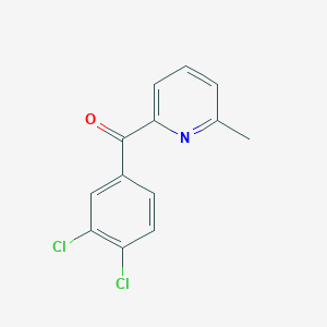 molecular formula C13H9Cl2NO B1455234 2-(3,4-Dichlorobenzoyl)-6-methylpyridine CAS No. 1187170-00-8