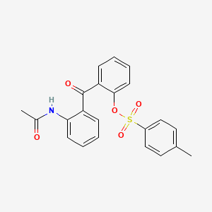 molecular formula C22H19NO5S B14552359 Acetamide, N-[2-[2-[[(4-methylphenyl)sulfonyl]oxy]benzoyl]phenyl]- CAS No. 61736-67-2