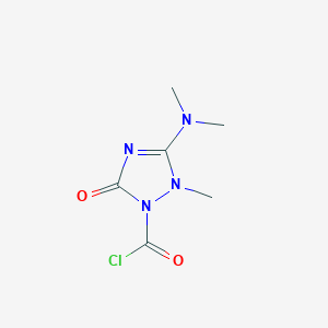 molecular formula C6H9ClN4O2 B145524 3-(Dimethylamino)-2-methyl-5-oxo-2,5-dihydro-1H-1,2,4-triazole-1-carbonyl chloride CAS No. 135633-83-9