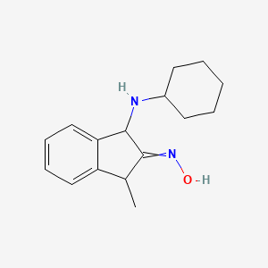 molecular formula C16H22N2O B14552533 N-[1-(Cyclohexylamino)-3-methyl-1,3-dihydro-2H-inden-2-ylidene]hydroxylamine CAS No. 61957-09-3
