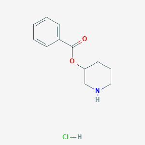 molecular formula C12H16ClNO2 B1455269 3-哌啶基苯甲酸盐酸盐 CAS No. 1220021-23-7