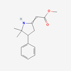 molecular formula C15H19NO2 B14552760 Methyl (5,5-dimethyl-4-phenylpyrrolidin-2-ylidene)acetate CAS No. 61961-71-5