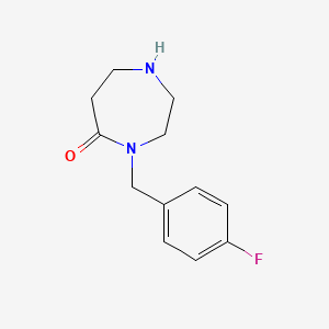molecular formula C12H15FN2O B1455277 4-(4-Fluorobenzyl)-1,4-diazepan-5-one CAS No. 1220035-99-3