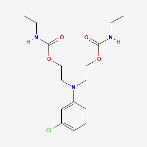 molecular formula C16H24ClN3O4 B14552773 Carbamic acid, ethyl-, ((3-chlorophenyl)imino)di-2,1-ethanediyl ester CAS No. 62143-15-1