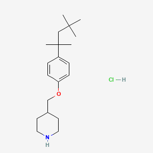 molecular formula C20H34ClNO B1455278 4-{[4-(1,1,3,3-Tetramethylbutyl)phenoxy]-methyl}piperidine hydrochloride CAS No. 1220034-04-7