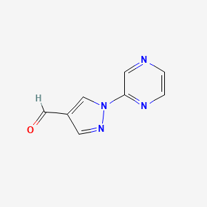 molecular formula C8H6N4O B1455282 1-(Pyrazin-2-YL)-1H-pyrazole-4-carbaldehyde CAS No. 503176-43-0