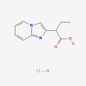 molecular formula C11H13ClN2O2 B1455286 2-(Imidazo[1,2-a]pyridin-2-yl)butanoic acid hydrochloride CAS No. 1332528-66-1