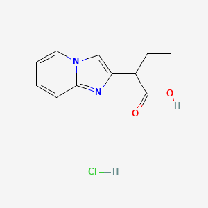 molecular formula C11H13ClN2O2 B1455286 2-Imidazo[1,2-a]pyridin-2-ylbutanoic acid hydrochloride CAS No. 1332528-66-1