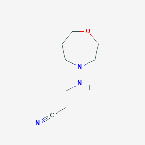 molecular formula C8H15N3O B14552946 Propanenitrile, 3-[(tetrahydro-1,4-oxazepin-4(5H)-yl)amino]- CAS No. 61689-97-2