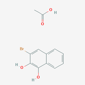 molecular formula C12H11BrO4 B14552956 Acetic acid;3-bromonaphthalene-1,2-diol CAS No. 61978-28-7