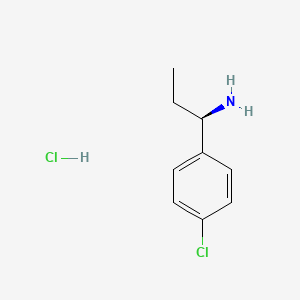 molecular formula C9H13Cl2N B1455296 (R)-1-(4-Chlorophenyl)propan-1-amine hydrochloride CAS No. 1448902-18-8