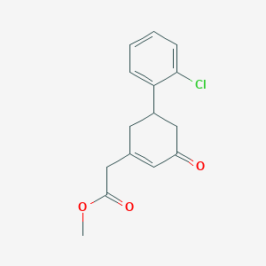 molecular formula C15H15ClO3 B14552969 Methyl 2-[5-(2-chlorophenyl)-3-oxocyclohexen-1-yl]acetate CAS No. 61888-48-0
