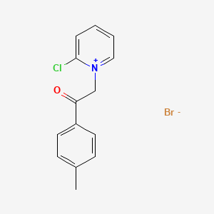 molecular formula C14H13BrClNO B14552978 Pyridinium, 2-chloro-1-[2-(4-methylphenyl)-2-oxoethyl]-, bromide CAS No. 61657-04-3