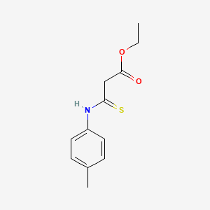 molecular formula C12H15NO2S B14553019 Propanoic acid, 3-[(4-methylphenyl)amino]-3-thioxo-, ethyl ester CAS No. 61694-06-2