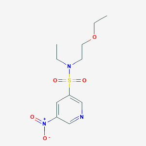 molecular formula C11H17N3O5S B14553072 N-(2-Ethoxyethyl)-N-ethyl-5-nitropyridine-3-sulfonamide CAS No. 62009-18-1