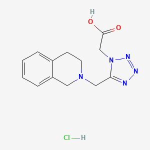 molecular formula C13H16ClN5O2 B1455323 [5-(3,4-dihydroisoquinolin-2(1H)-ylmethyl)-1H-tetrazol-1-yl]acetic acid hydrochloride CAS No. 1211481-20-7