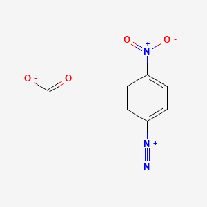 molecular formula C8H7N3O4 B14553259 Benzenediazonium, 4-nitro-, acetate CAS No. 61694-11-9