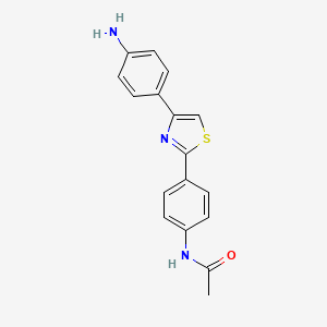 molecular formula C17H15N3OS B14553302 N-{4-[4-(4-Aminophenyl)-1,3-thiazol-2-yl]phenyl}acetamide CAS No. 62189-76-8