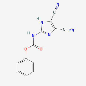 molecular formula C12H7N5O2 B14553338 Phenyl (4,5-dicyano-1H-imidazol-2-yl)carbamate CAS No. 61908-49-4