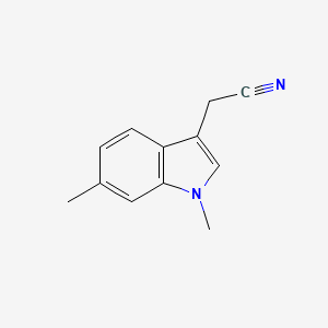 molecular formula C12H12N2 B1455342 2-(1,6-dimethyl-1H-indol-3-yl)acetonitrile CAS No. 202584-15-4